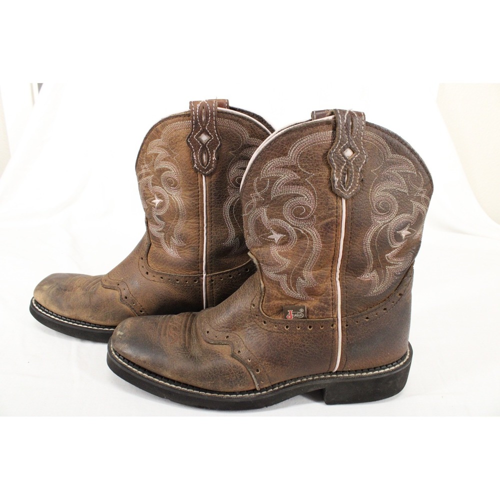 Justin Boots Gypsy L9965 Womens 8B Brown Leather Western Cowboy Workwear Boot